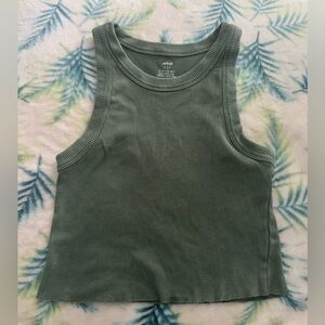 aerie green ribbed tank